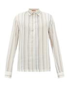 Matchesfashion.com Barena Venezia - Pavan Striped Henley Shirt - Mens - White Multi