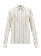 Matchesfashion.com Barena Venezia - Pavan Striped Henley Shirt - Mens - White Multi