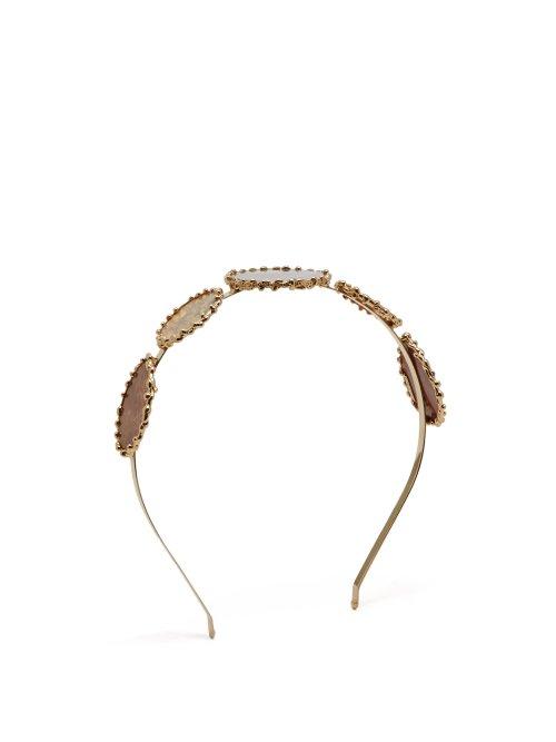 Matchesfashion.com Rosantica By Michela Panero - Wallace Agate Gold Tone Headband - Womens - Multi