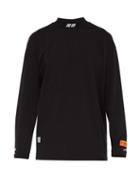 Matchesfashion.com Heron Preston - Logo Embroidered Long Sleeved Cotton T Shirt - Mens - Black White
