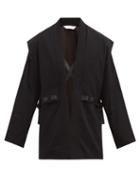 Matchesfashion.com Sasquatchfabrix - Crossover-strap Wool-blend Houndstooth Jacket - Mens - Black