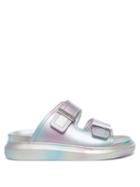 Alexander Mcqueen - Hybrid Iridescent-rubber Slides - Womens - Silver