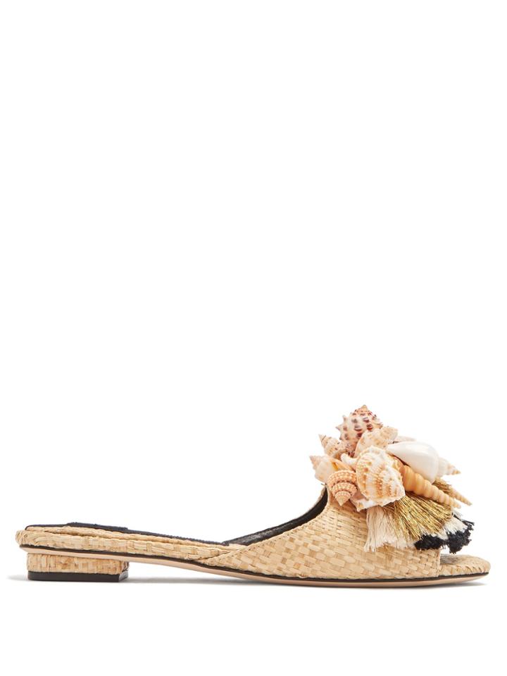 Sanayi 313 Iris Shell And Tassel-embellished Slides