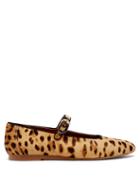 Le Monde Beryl - Mary Jane Leopard-print Calf-hair Ballet Flats - Womens - Leopard