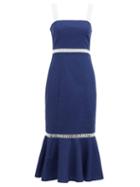 Matchesfashion.com Staud - Lychee Linen-blend Midi Dress - Womens - Dark Blue