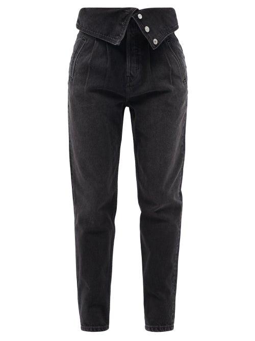Matchesfashion.com Re/done - 80s Fold-over Straight-leg Jeans - Womens - Black