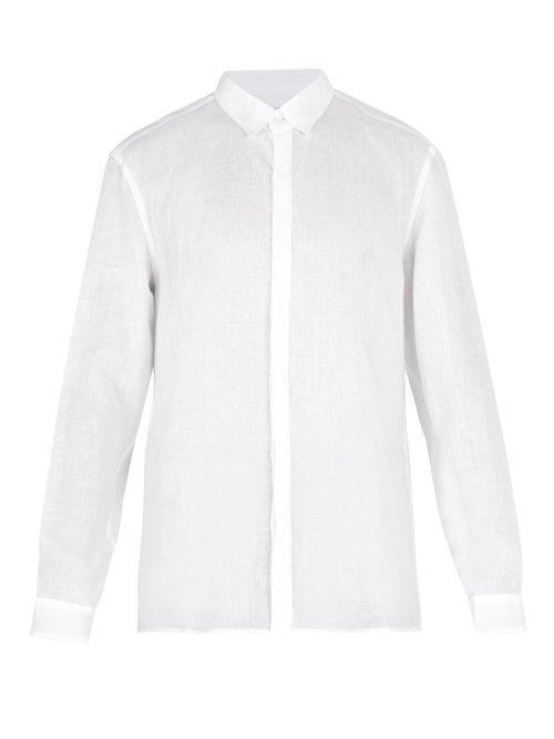 Matchesfashion.com Commas - Point Collar Linen Shirt - Mens - White