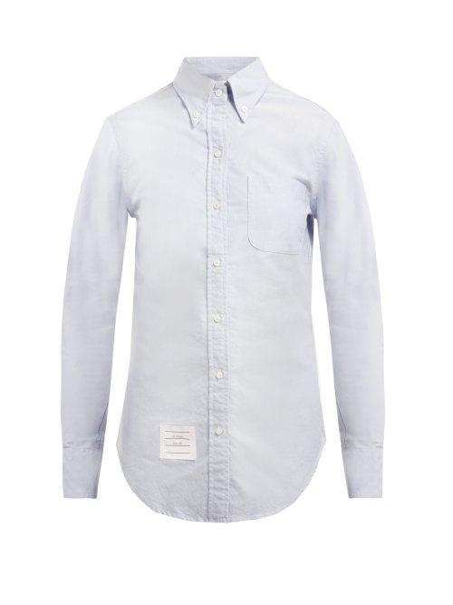 Matchesfashion.com Thom Browne - Single Cuff Cotton Oxford Shirt - Womens - Light Blue
