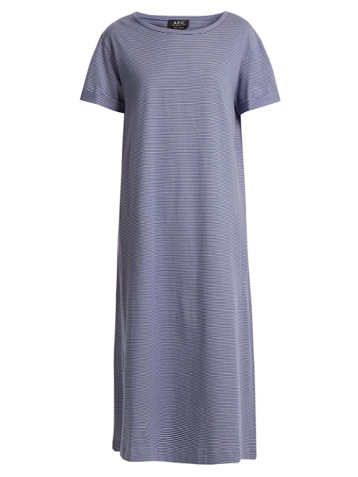 A.p.c. Lala Striped Cotton-jersey T-shirt Dress