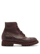 Matchesfashion.com Guidi - Soldato Distressed-leather Boots - Mens - Burgundy
