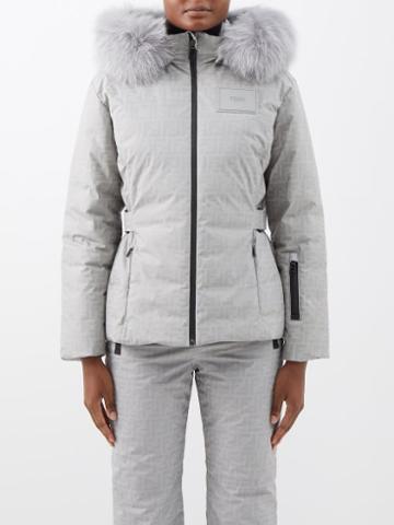 Fendi - Ff-print Ski Jacket - Womens - Grey Silver