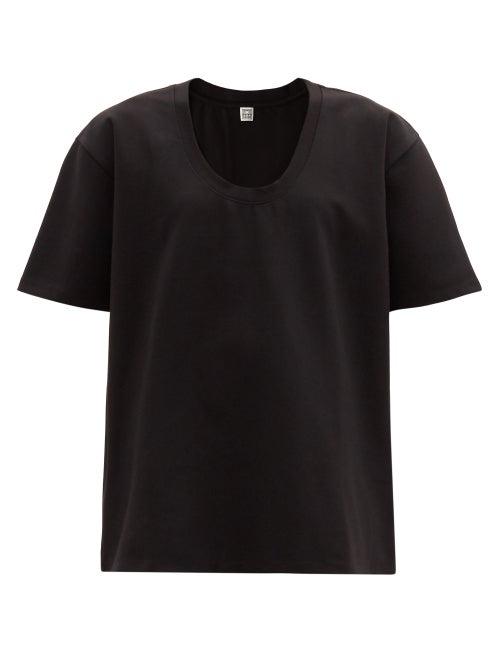 Matchesfashion.com Totme - Oversized Scoop-neck Jersey T-shirt - Womens - Black