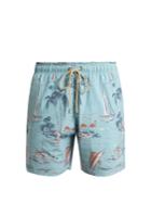 Faherty Palm Tree-print Swim Shorts