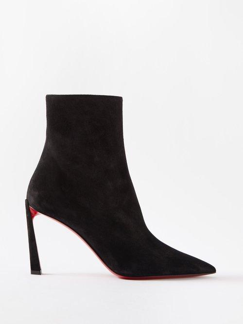 Christian Louboutin - Condora 85 Suede Ankle Boots - Womens - Black