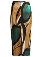 Matchesfashion.com Rochas - Abstract Jacquard Pencil Skirt - Womens - Gold Multi
