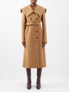 Jil Sander - Oversized-collar Double-breasted Wool-blend Coat - Womens - Camel