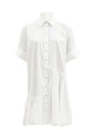 Marques'almeida - Ring-cuff Organic-cotton Poplin Shirt Dress - Womens - White