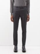 Raey - Pleated Wool Slim-leg Suit Trousers - Mens - Charcoal
