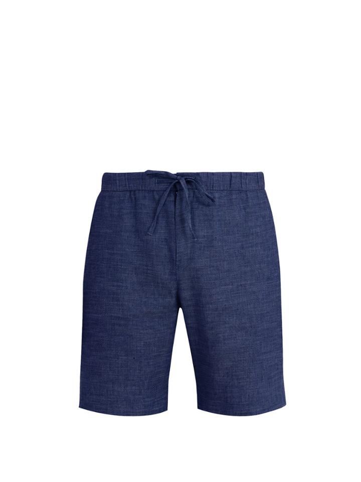 Frescobol Carioca Drawstring-waist Slim-leg Linen-blend Shorts