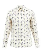 Mens Rtw 73 London - Ikat-print Silk-crepe Shirt - Mens - Cream Multi