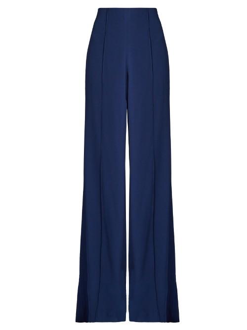 Adam Lippes High-waisted Wide-leg Satin-crepe Trousers