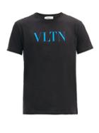 Matchesfashion.com Valentino - Vltn-print Cotton-jersey T-shirt - Mens - Black