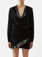 Isabel Marant - Lazeli Paillette-embellished Crepe Mini Dress - Womens - Black