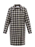 Harris Wharf London - Shepherd-check Wool-blend Coat - Womens - Black White