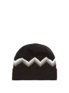 Matchesfashion.com Perfect Moment - Zigzag Intarsia Wool Blend Beanie Hat - Womens - Black Multi