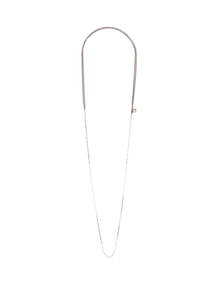 Title Of Work Curb And Box-chain Sterling-silver Necklace