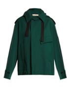 Matchesfashion.com Marni - Oversized Bonded Wool And Cotton Blend Coat - Womens - Green