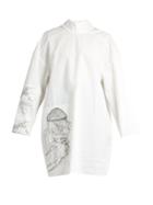 A.w.a.k.e. Jellyfish-print High-neck Cotton-blend Tunic Top