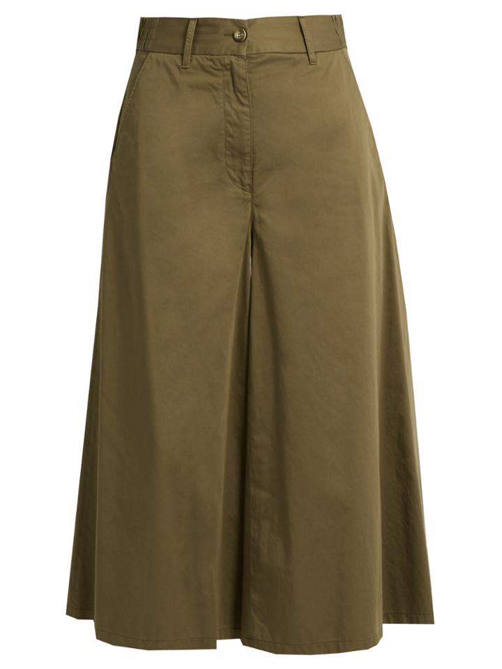 Mm6 By Maison Margiela Wide-leg Cotton-poplin Cropped Trousers