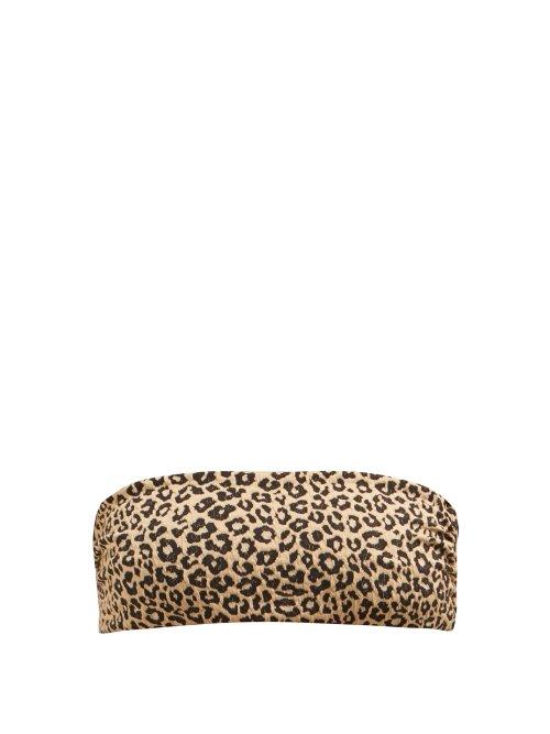 Matchesfashion.com Mara Hoffman - Abigail Leopard Print Bandeau Bikini Top - Womens - Leopard