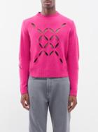 Stefan Cooke - Cutout Wool Sweater - Mens - Bright Pink