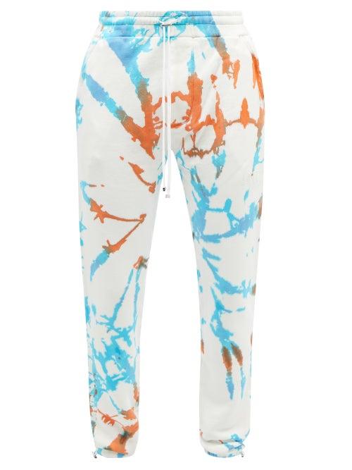 Amiri - Tie-dye Cotton-jersey Track Pants - Mens - White Multi