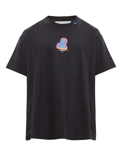 Matchesfashion.com Off-white - Thermo Man Print Cotton T Shirt - Mens - Black Multi
