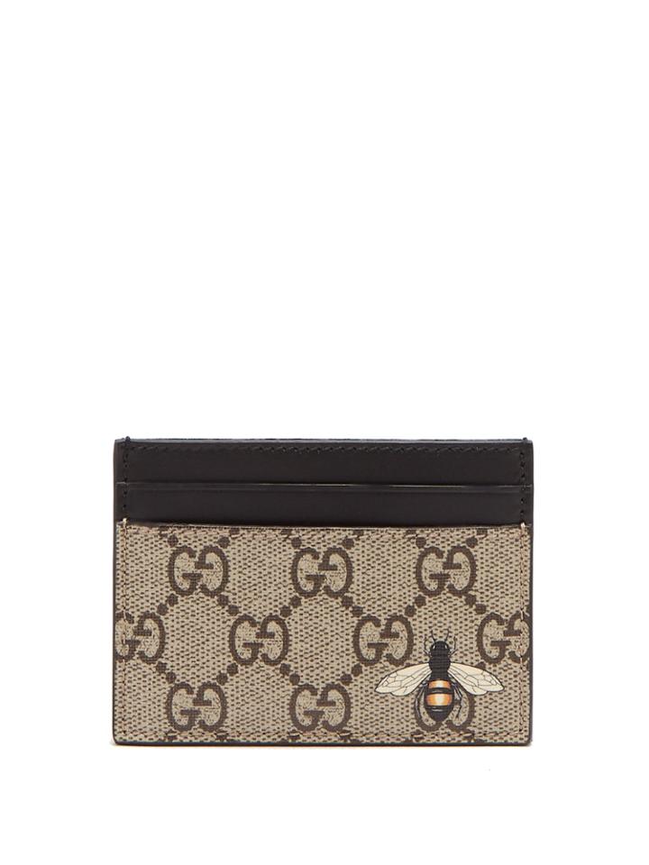 Gucci Gg Supreme Bee-print Canvas Cardholder