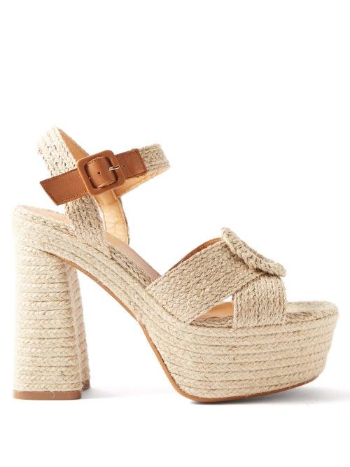 Castaer - Amaia Jute Espadrille Platform Sandals - Womens - Beige