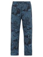 Matchesfashion.com Desmond & Dempsey - Cubist Print Cotton Poplin Pyjama Trousers - Mens - Blue
