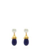 Matchesfashion.com Sophie Buhai - Audrey Lapis-lazuli, Pearl & Gold-vermeil Earrings - Womens - Blue