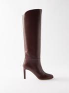 Jimmy Choo - Karter 85 Leather Knee-high Boots - Womens - Red