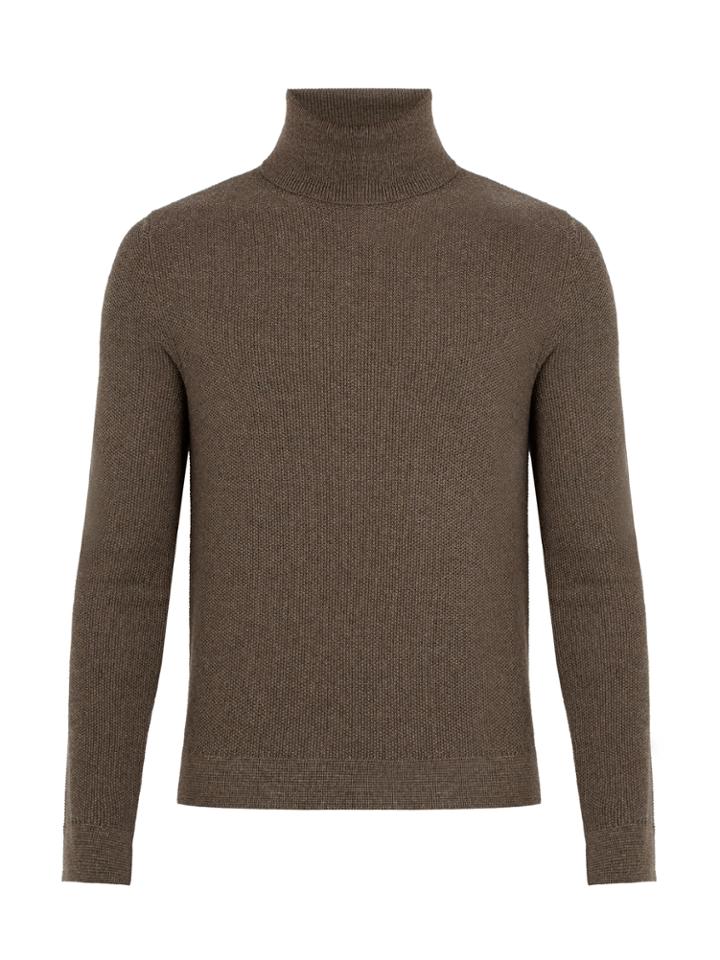 Boglioli Elbow-patch Roll-neck Wool Sweater