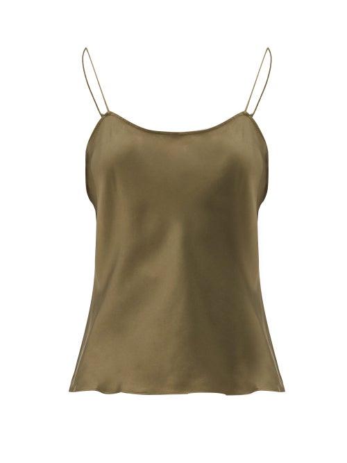 Matchesfashion.com Frame - Silk Cami Top - Womens - Khaki