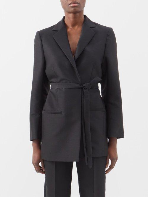 Toteme - Belted-waist Blazer - Womens - Black