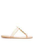Matchesfashion.com Ancient Greek Sandals - Iris Shell Embellished Leather Sandals - Womens - White
