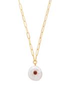 Matchesfashion.com Lizzie Fortunato - Red Eye Pearl And Tourmaline Gold Plated Necklace - Womens - Pearl