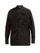 Matchesfashion.com Valentino - Ruffle Trimmed Poplin Blouse - Womens - Black