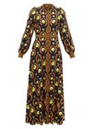 Matchesfashion.com Temperley London - Roselle Cosmic-print Crepe Dress - Womens - Black Multi