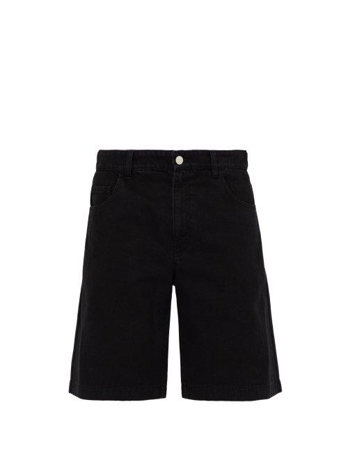 Matchesfashion.com Raf Simons - Classic Fit Chrome Patch Denim Shorts - Mens - Black
